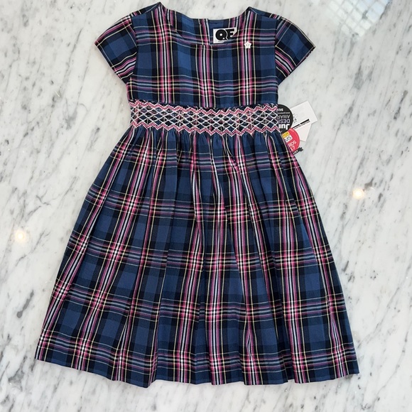 Question Everything | Dresses | New Girls Question Everything Navy And Hot  Pink Plaid Smocked Dress | Poshmark